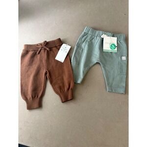 Little Planet and Grayson mini Pants set of 2 Brown Knit Green Cargo Size 3Mon